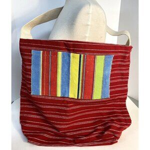 Guatemalan Tote Bag 100% Cotton Red Beach,‎ Travel, Shopping EUC!